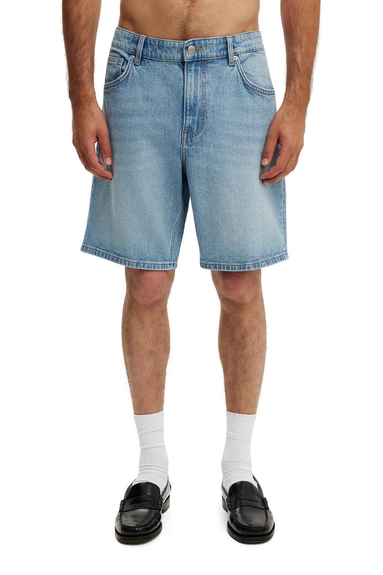 Men's Loose Straight Denim Short, Main, color, River Blue