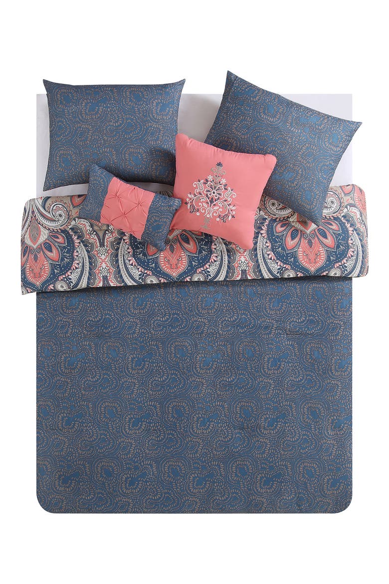 Casa Real Comforter 5-Piece Set, Alternate, color, CORAL