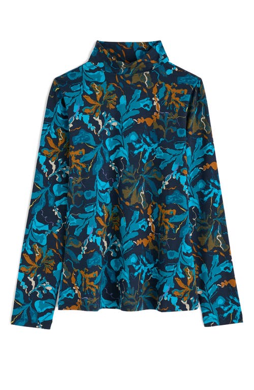 Seasalt Cornwall Landing Turtleneck Stretch Organic Cotton Top In Blue