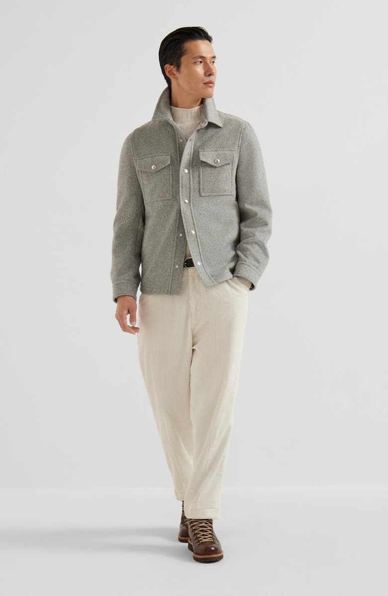 Brunello Cucinelli Shirt-style outerwear jacket, Alternate, color, Pearl Grey
