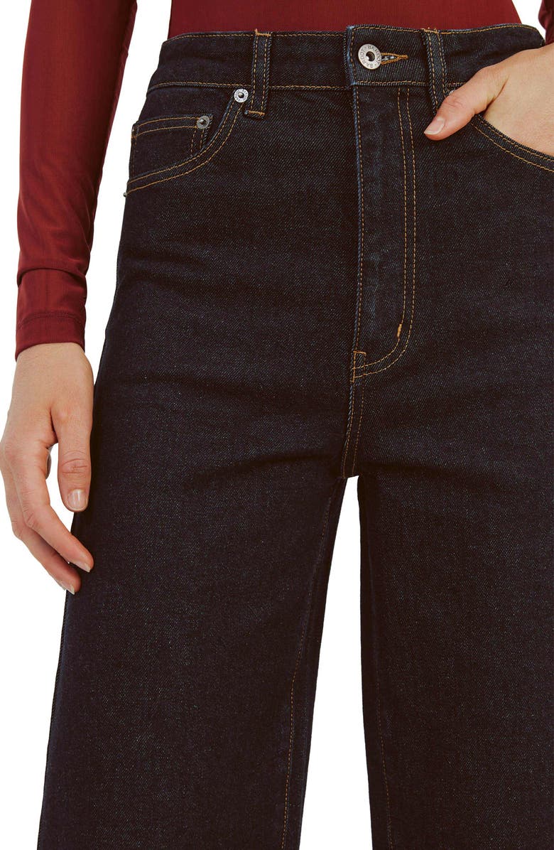 Bardot Heidi High Waist Wide Leg Jeans, Alternate, color, Dark