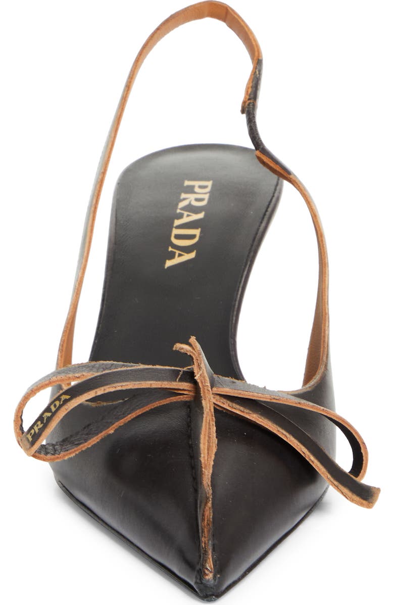 Prada Exposed Seam Slingback Pump, Alternate, color, Nero Cuoio
