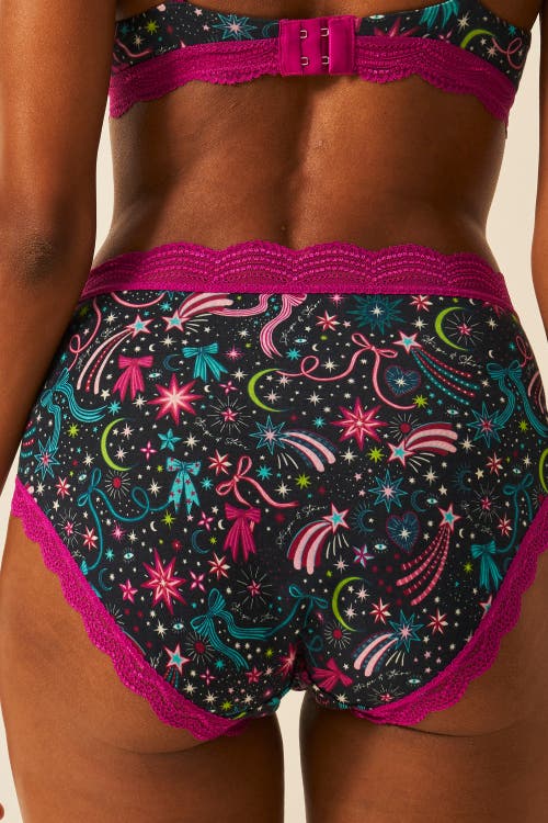 Stripe & Stare High Rise Knicker Four Pack In Multi