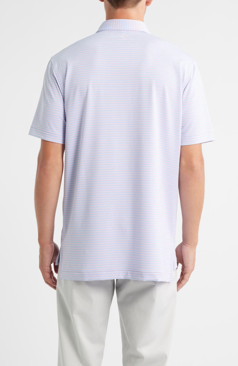 Peter Millar Daven Stripe Performance Jersey Polo, Alternate, color, White / Evening Tide