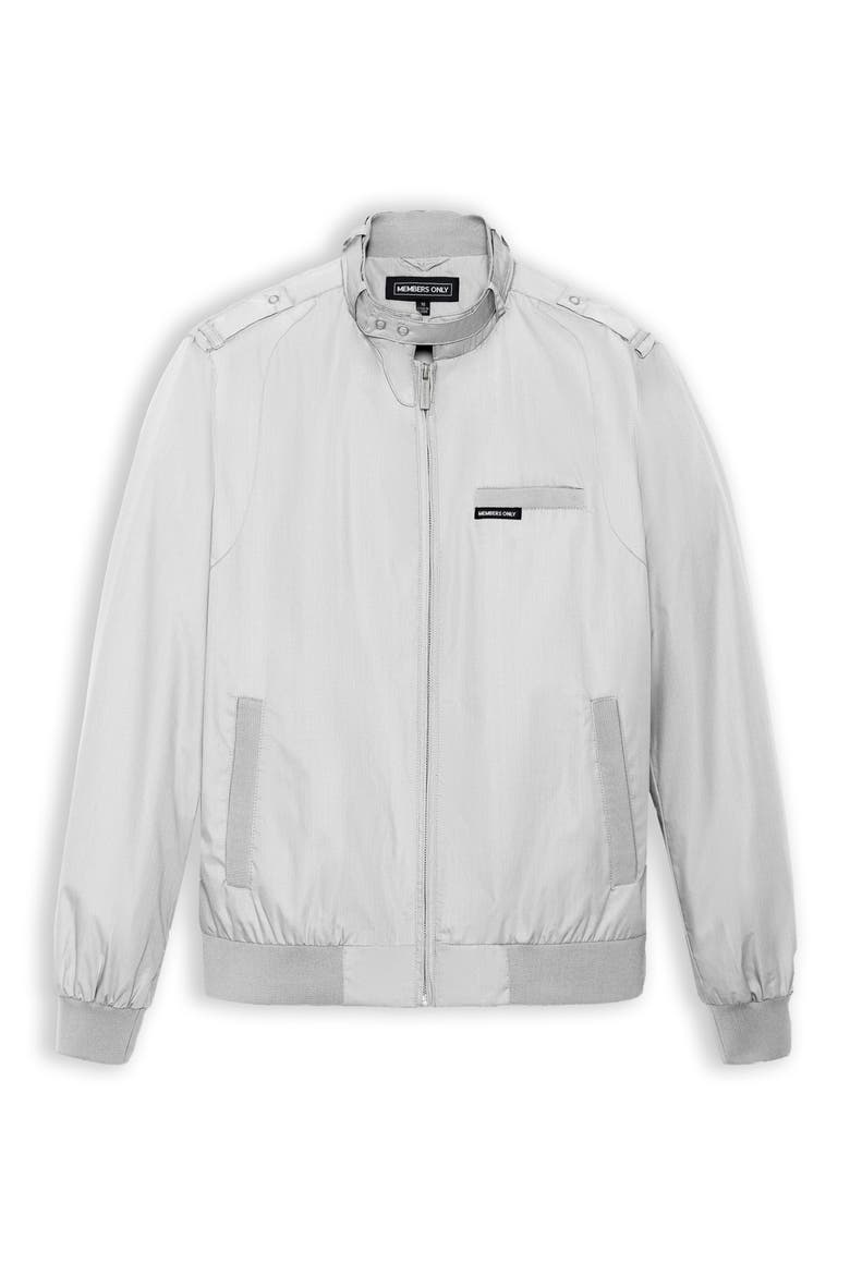 Classic Iconic Racer Jacket, Alternate, color, Light grey
