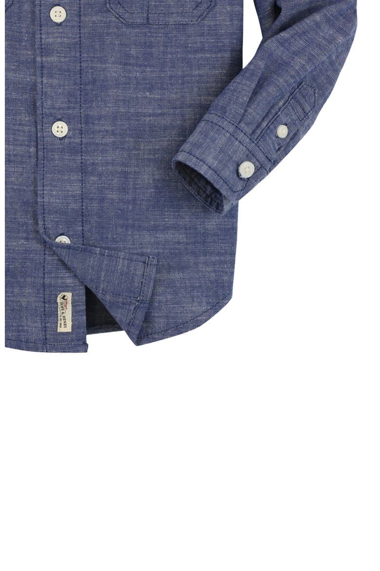 Organic Long Sleeve Chambray Button Down Shirt, Alternate, color, Blue Chambray