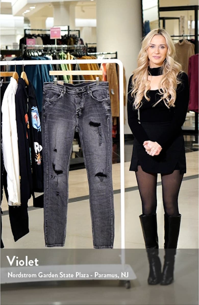 Van Winkle Angst Trashed Ripped Stretch Skinny Jeans, sales video thumbnail