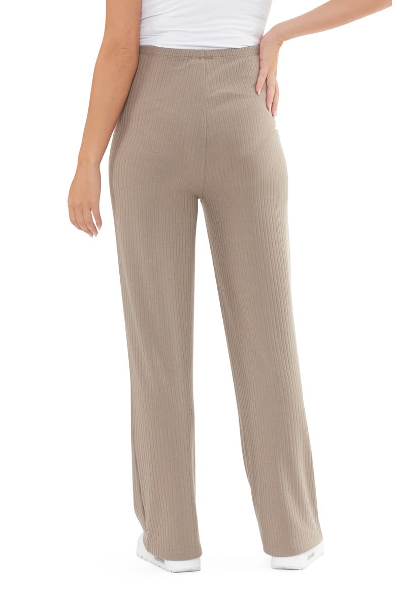 Cindy Rib Straight Leg Maternity Pants, Alternate, color, TAUPE