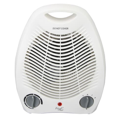 1500W Portable 2 Settings White Office Fan Heater with Adjustable Thermostat