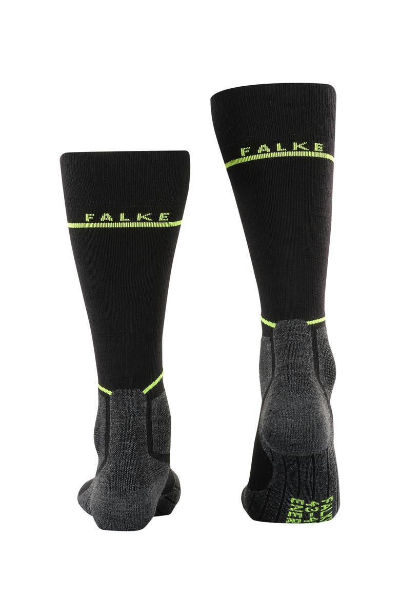 Falke SK Compression Wool Ski Socks, Alternate, color, Black-Lightning, W2