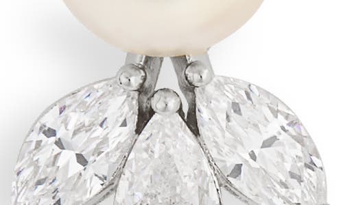 Nadri Chiara Faux Pearl & Cubic Zirconia Stud Earrings In Silver