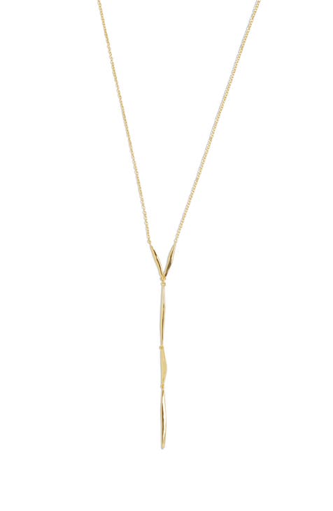 Dripping gold outlets liquid bar necklace brown stone