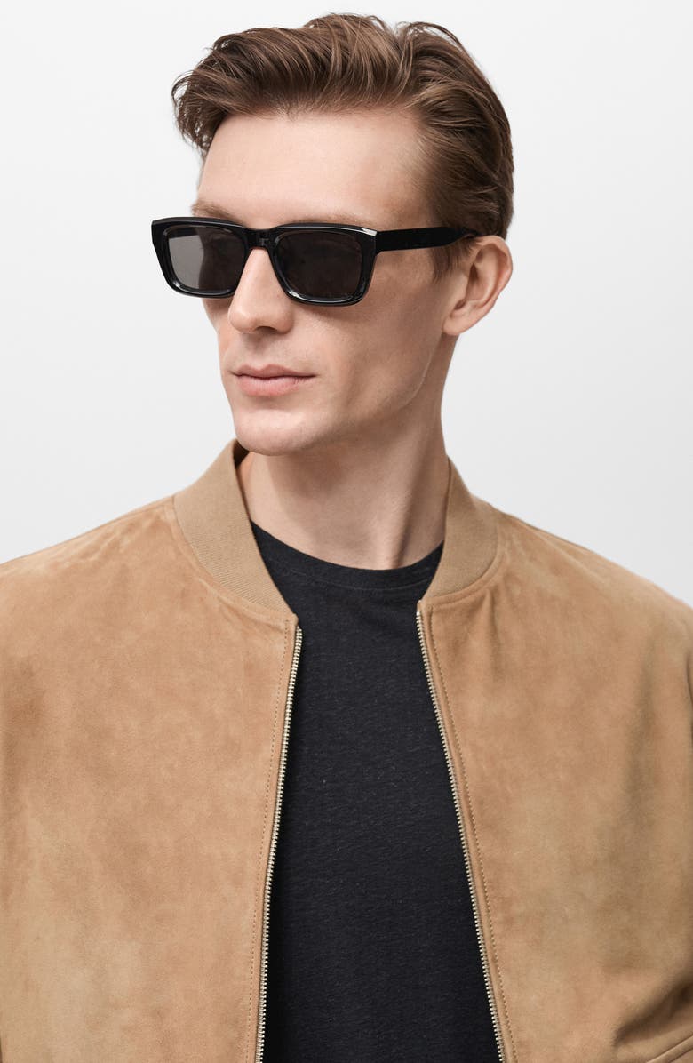 MANGO Suede Bomber Jacket, Alternate, color, 