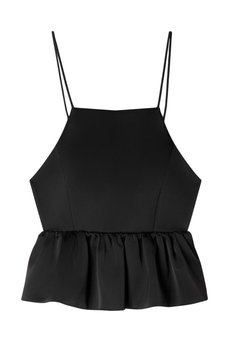 Ruffled crop top, Alternate, color, Black