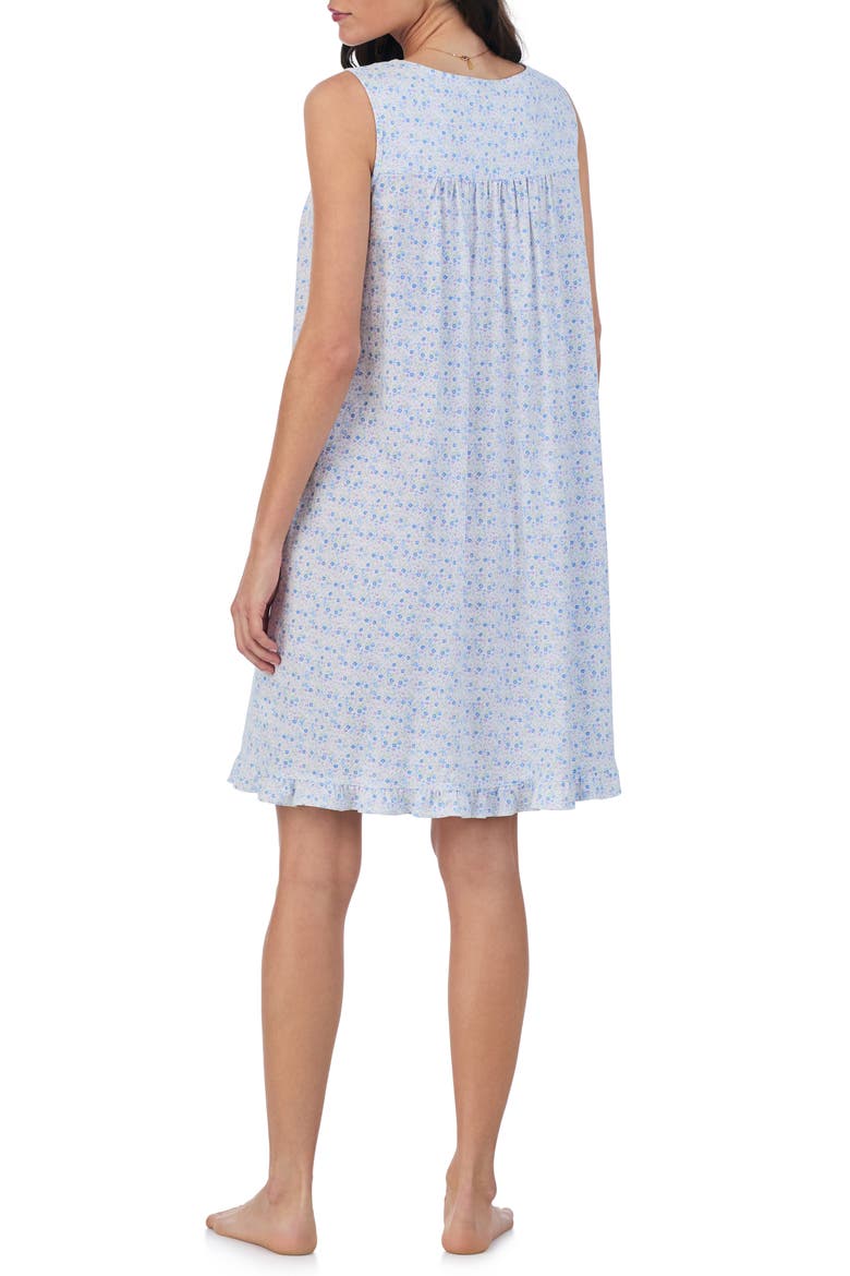 Floral Sleeveless Short Cotton Nightgown, Alternate, color, WHITE MULTI
