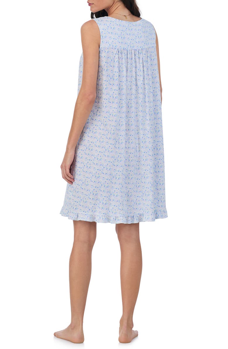 Eileen West Floral Sleeveless Short Cotton Nightgown, Alternate, color,
