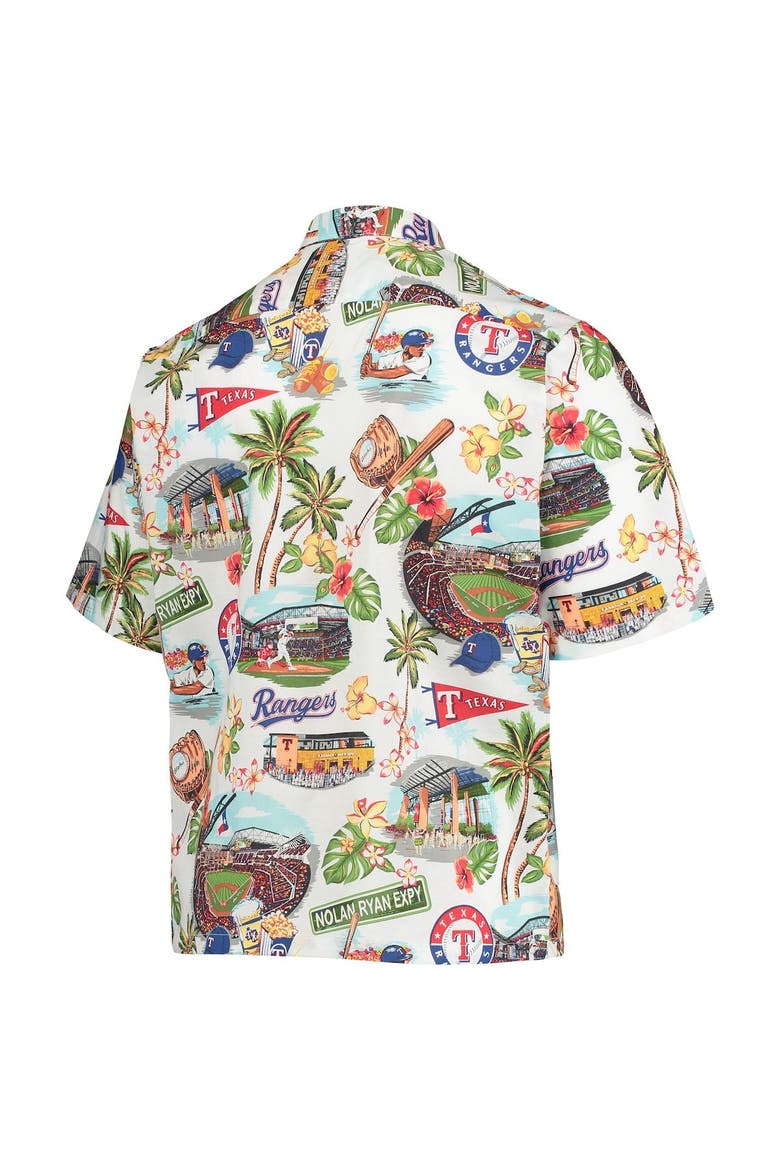 Men's Reyn Spooner White Texas Rangers Scenic Button-Up Shirt, Alternate, color, White