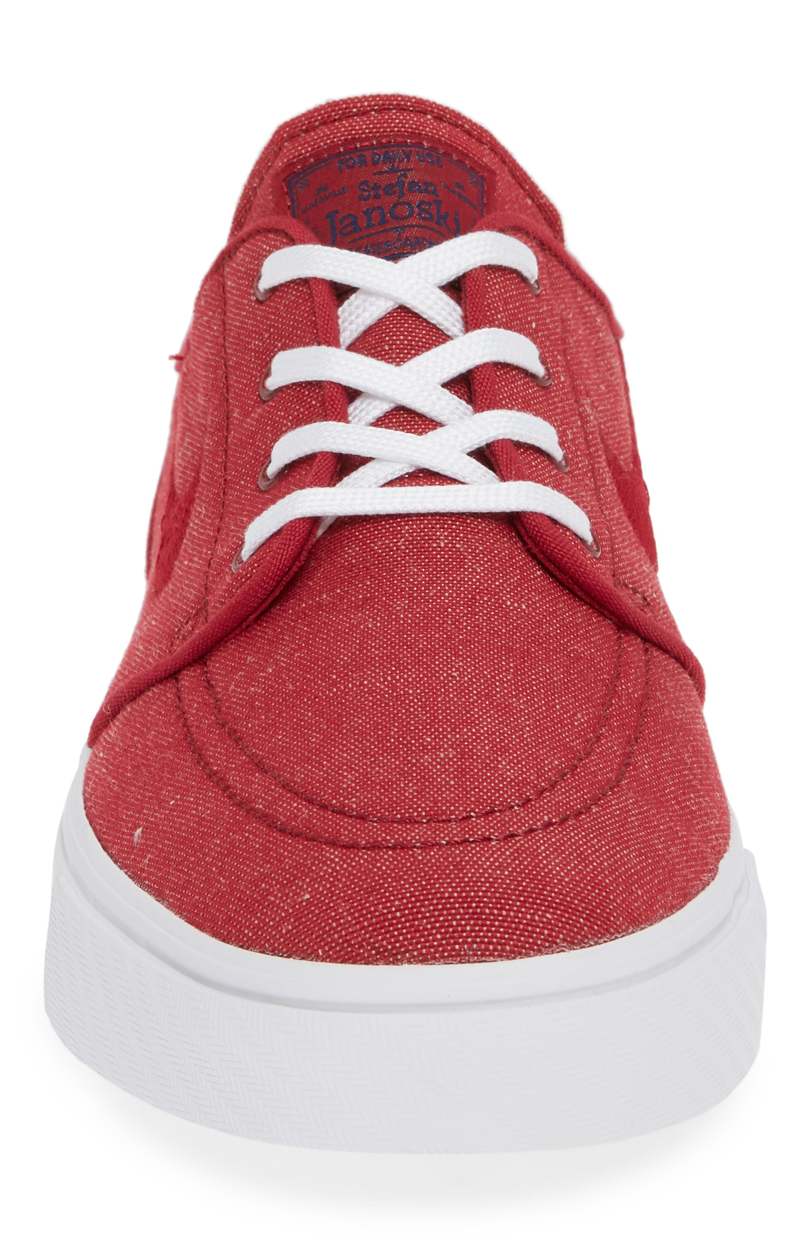 'Zoom - Stefan Janoski SB' Canvas Skate Shoe, Alternate, color, RED CRUSH/ WHITE