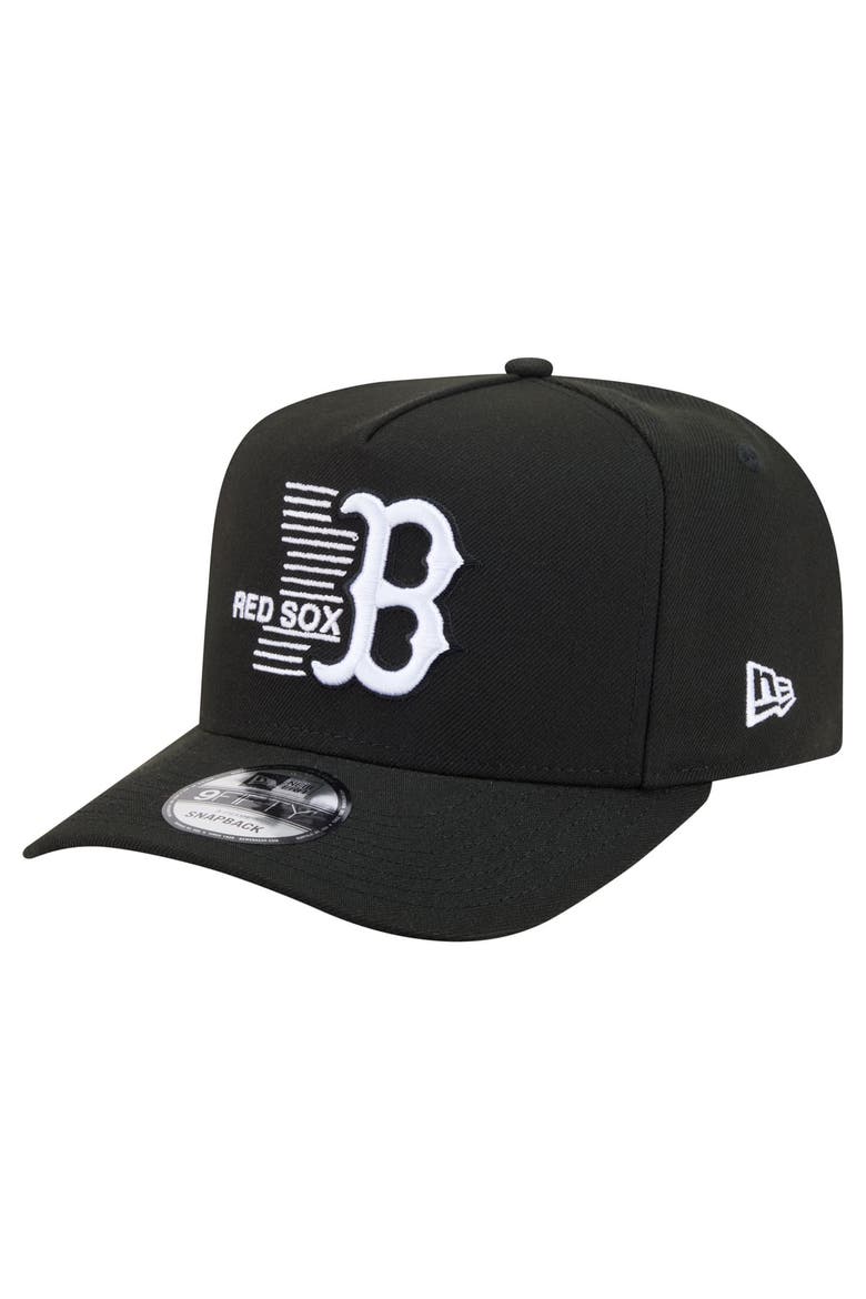 Men's New Era  Black Boston Red Sox Motion A-Frame 9FIFTY Snapback Hat, Main, color, Black