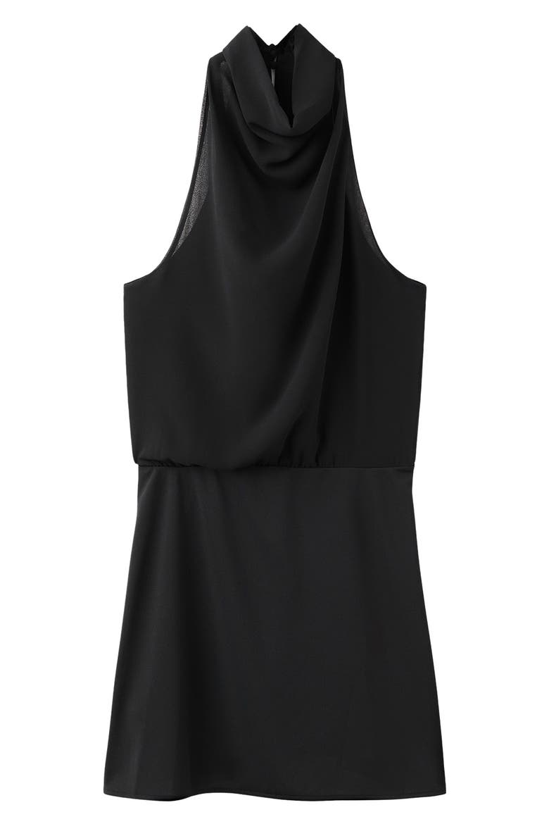 Tie Neck Minidress, Alternate, color, BLACK