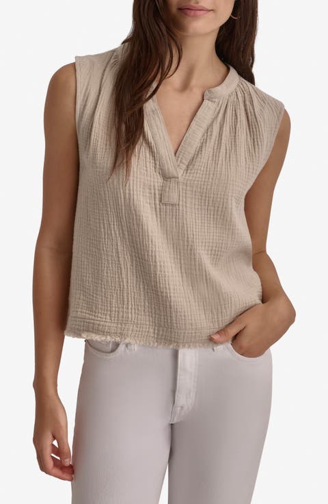 Crepe Cotton Gauze Sleeveless Top