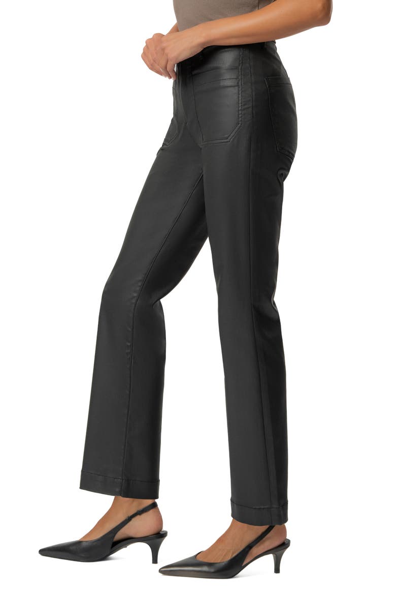Kelsey Coated High Waist Flare Jeans, Alternate, color, MATTE BLACK