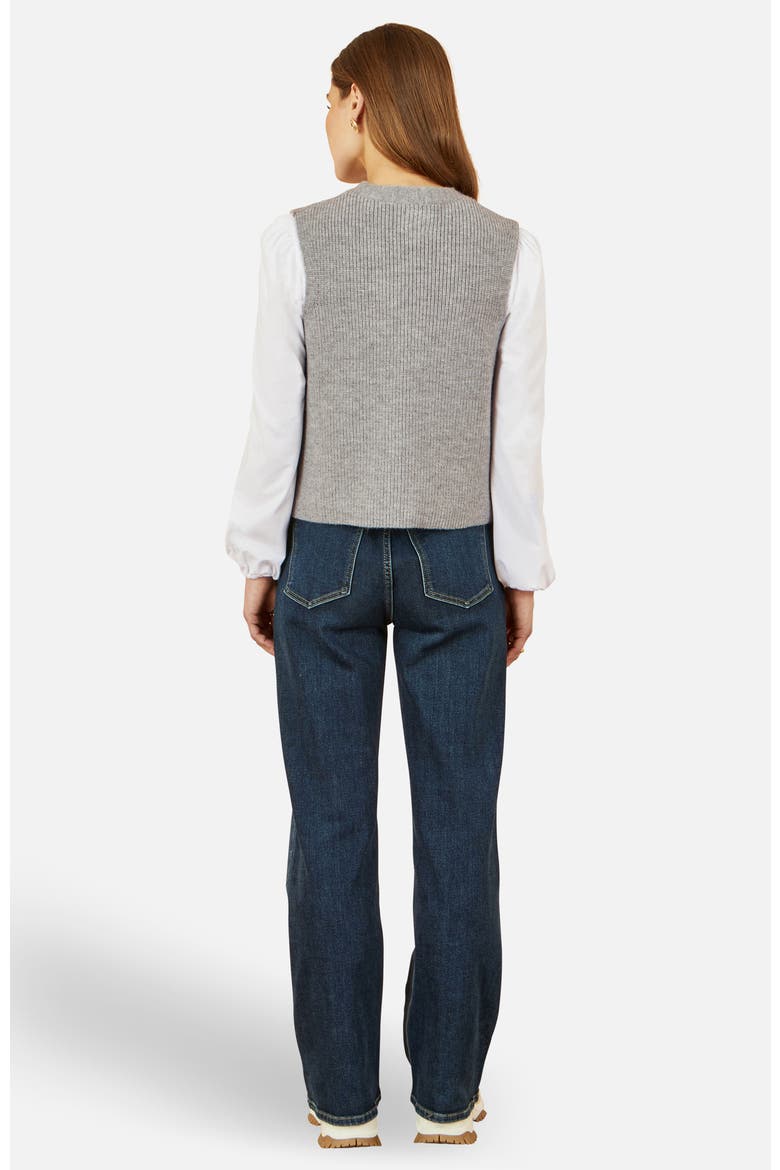 Knitted Pullover Waistcoat, Alternate, color, Grey