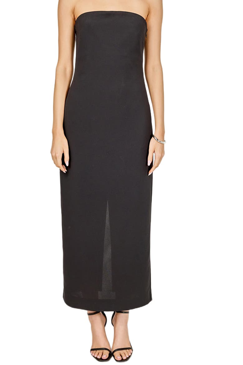 Neck Detail Cocktail Dress, Alternate, color, BLACK