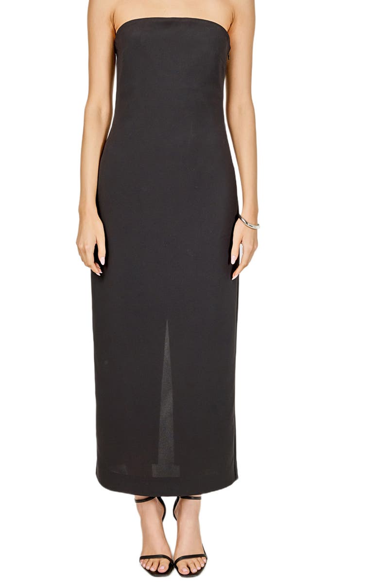 Endless Rose Neck Detail Cocktail Dress, Alternate, color, Black