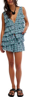 Free People Ruffle Me Up Top & Shorts Set