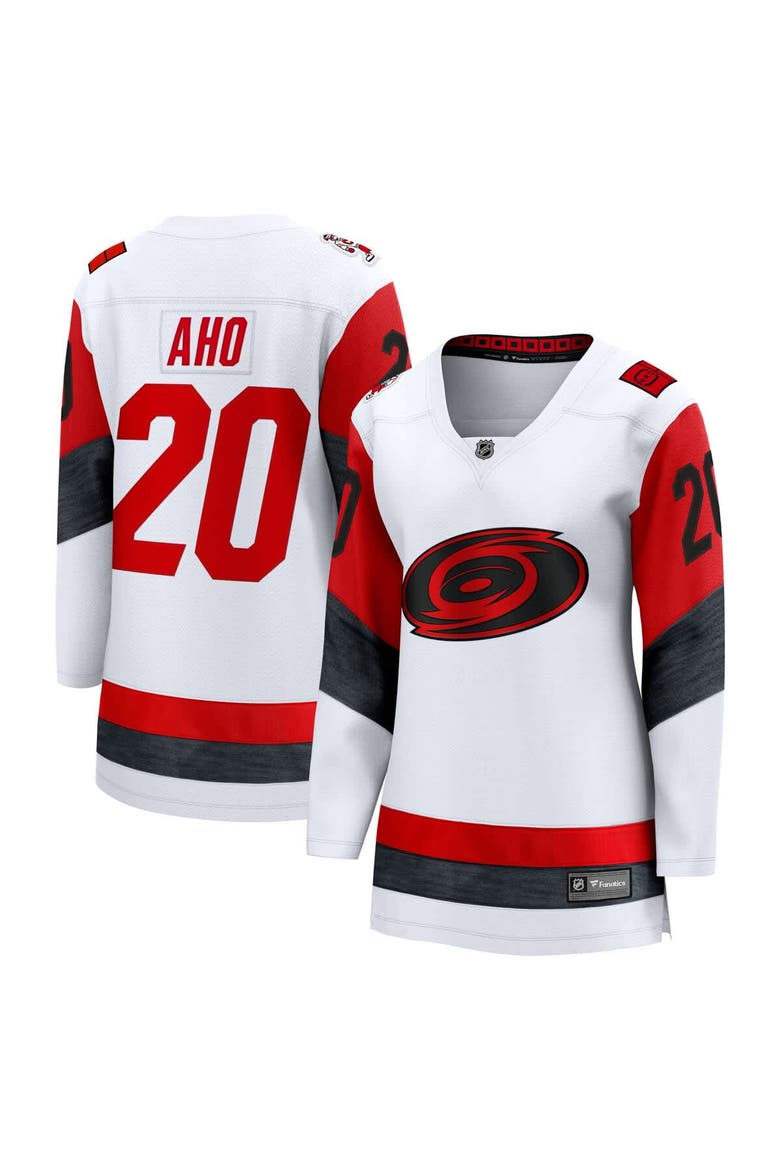 Women's Fanatics Sebastian Aho White Carolina Hurricanes Away Breakaway Jersey, Main, color, White