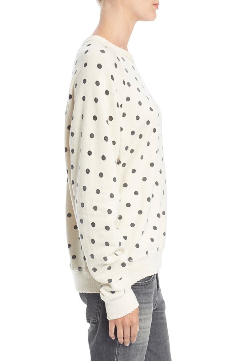 'The Polka Dot' Cotton Sweatshirt, Alternate, color, VANILLA/ BLACK POLKA DOTS