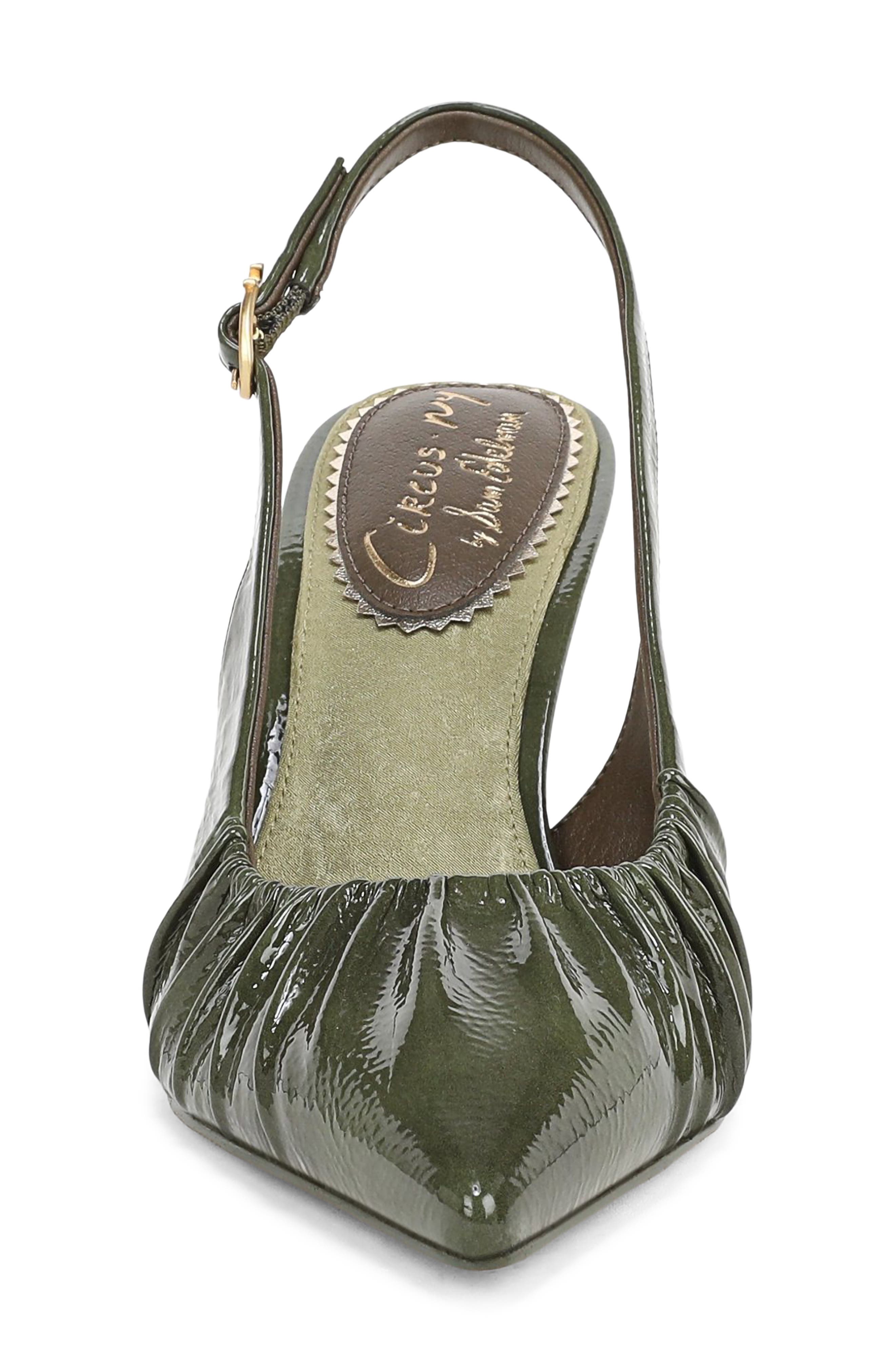 Tasha Pointed Toe Slingback Pump, Alternate, color, OLIVE