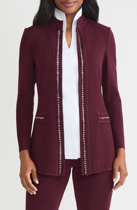 Chain Link Trim Knit Jacket