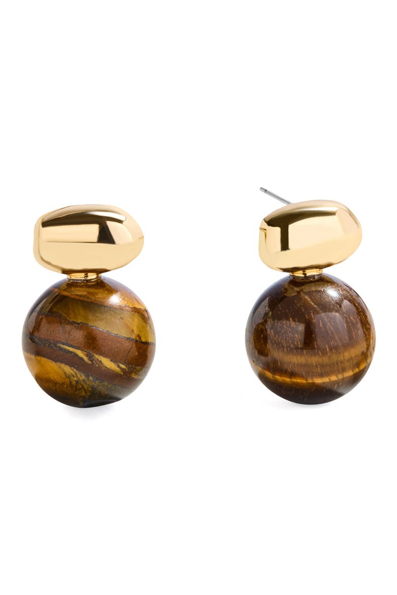 Nat Stud Earrings, Main, color, GOLD