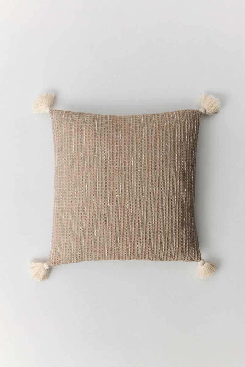 Fresco Pompom Cushion, Main, color, Beige