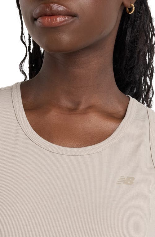 New Balance Performance Rib Crop Tank In Neutral