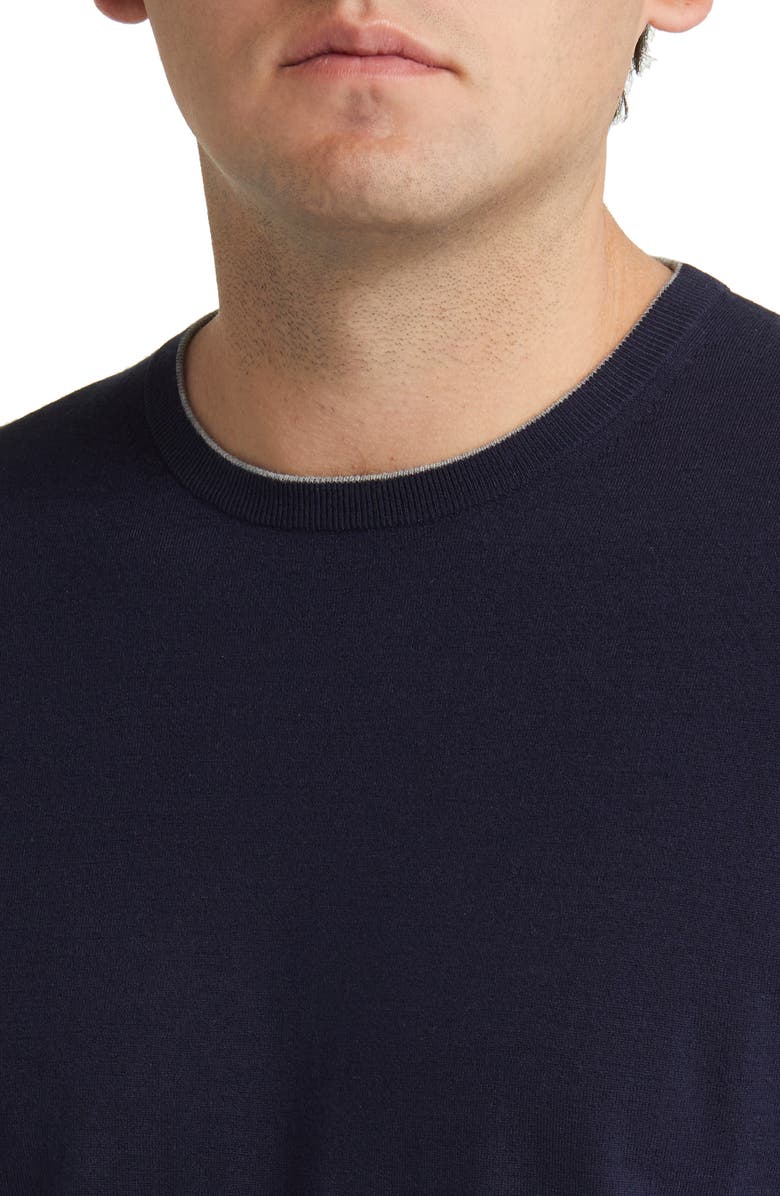 Peter Millar Crown Crafted Excursionist Flex Wool Blend Sweater, Alternate, color, Navy