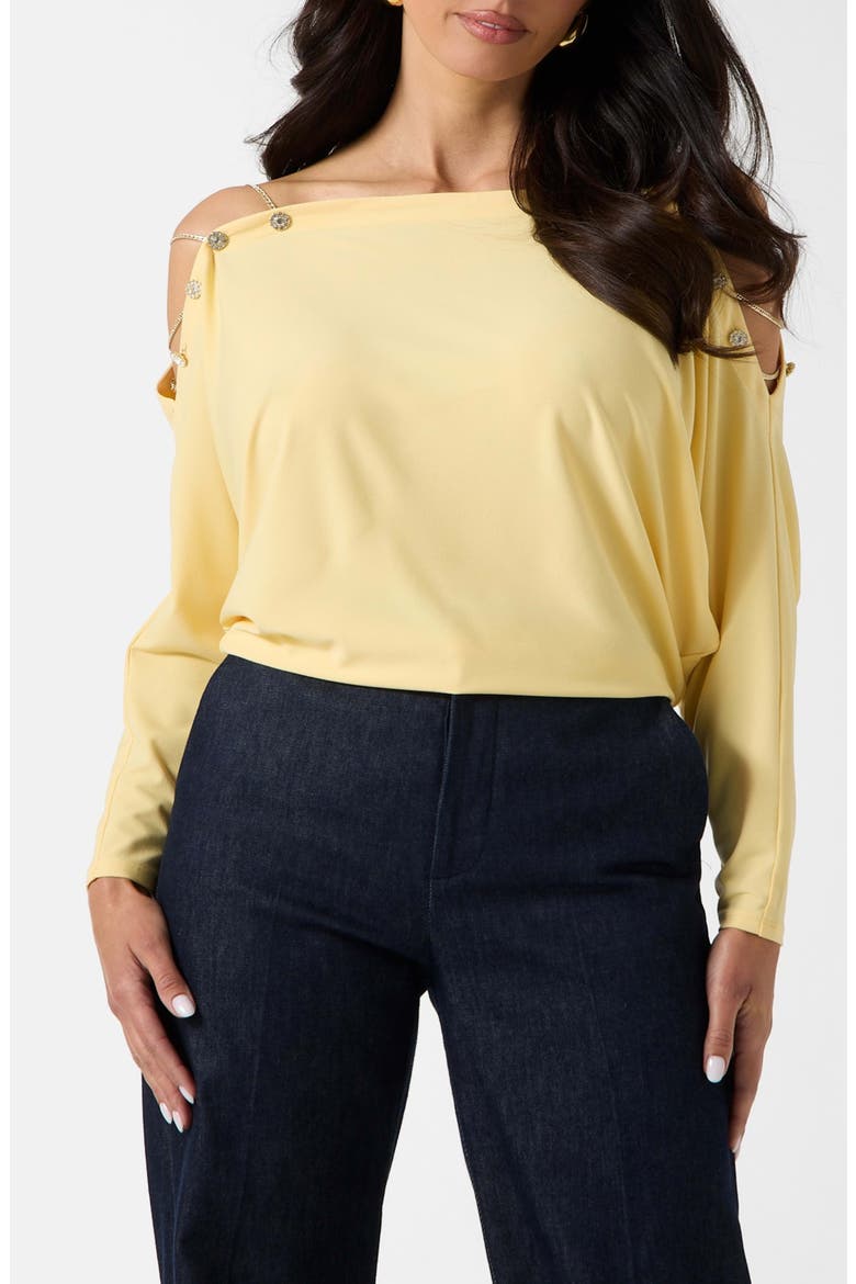 Adri Off the Shoulder Knit Top, Main, color, YELLOW