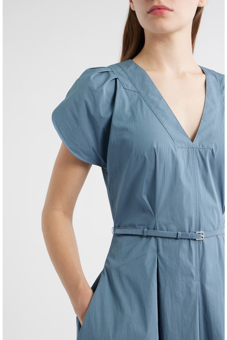 Demnilia Belted Cotton Blend Midi Dress, Alternate, color, TANZANITE