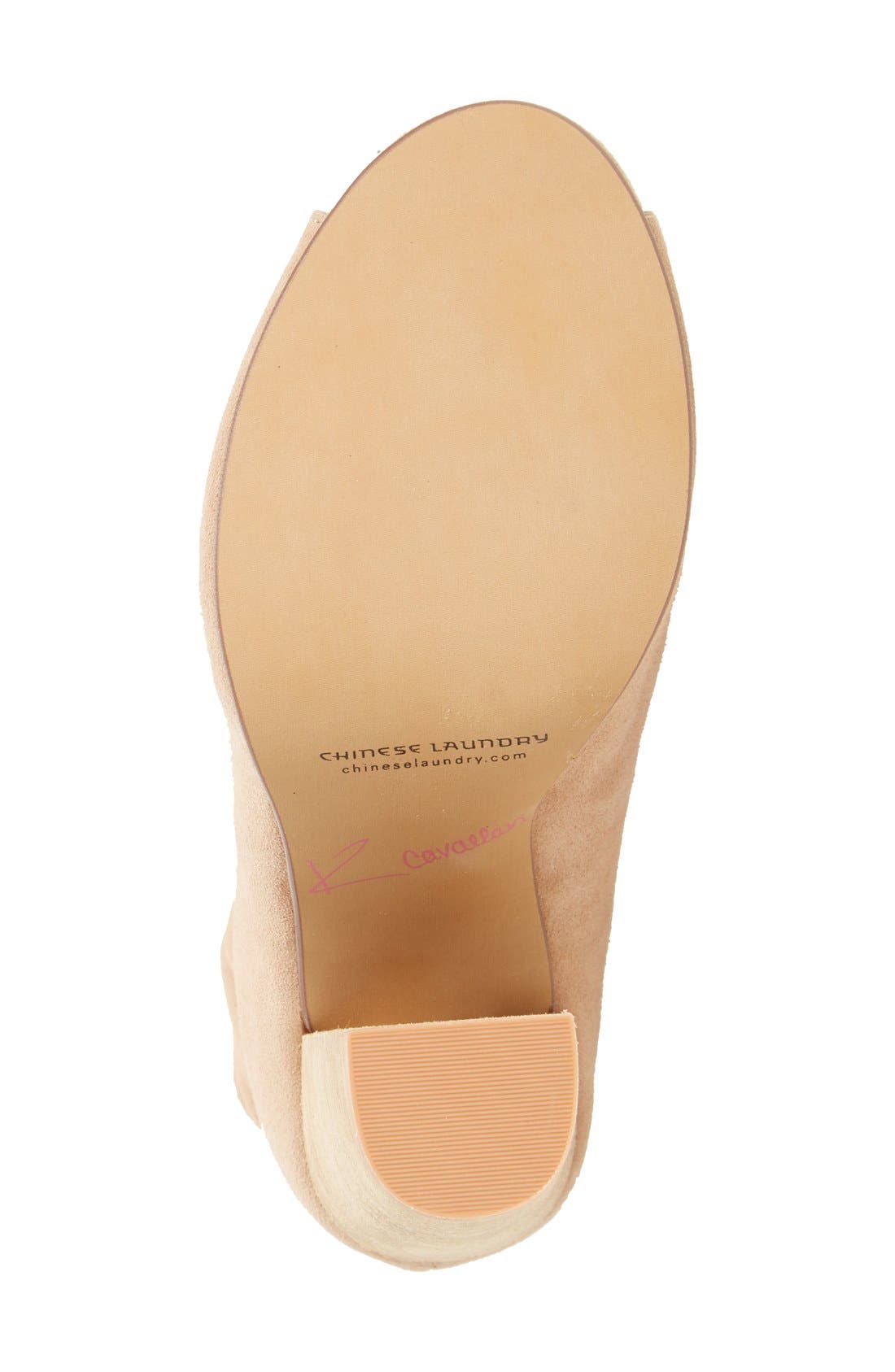 'Laurel' Peep Toe Bootie, Alternate, color, NEW NUDE