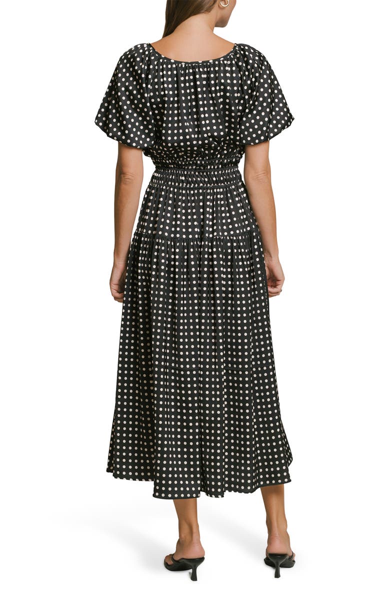 matty m. Anastasia Puff Sleeve Maxi Dress, Alternate, color, Black/ Ivory