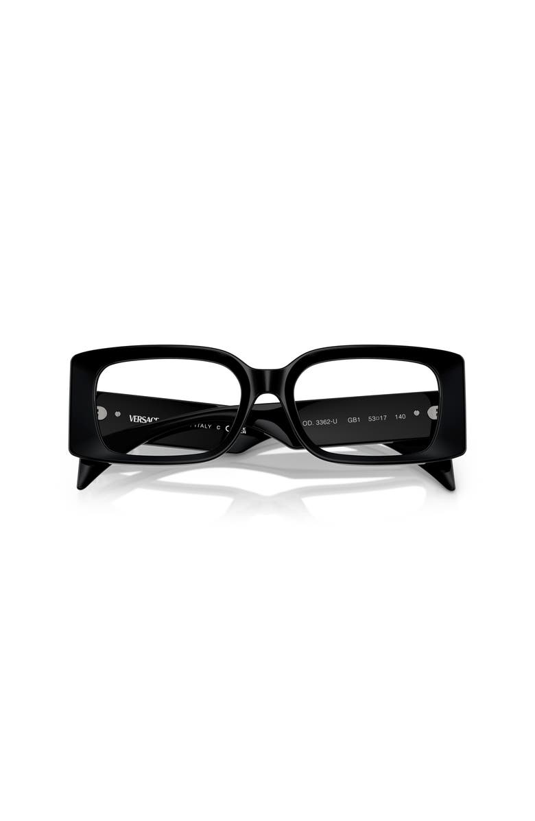 Versace 53mm Rectangle optical glasses, Alternate, color, Black