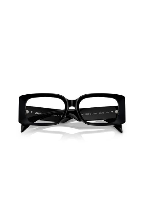 Versace 53mm Rectangle Optical Glasses In Black