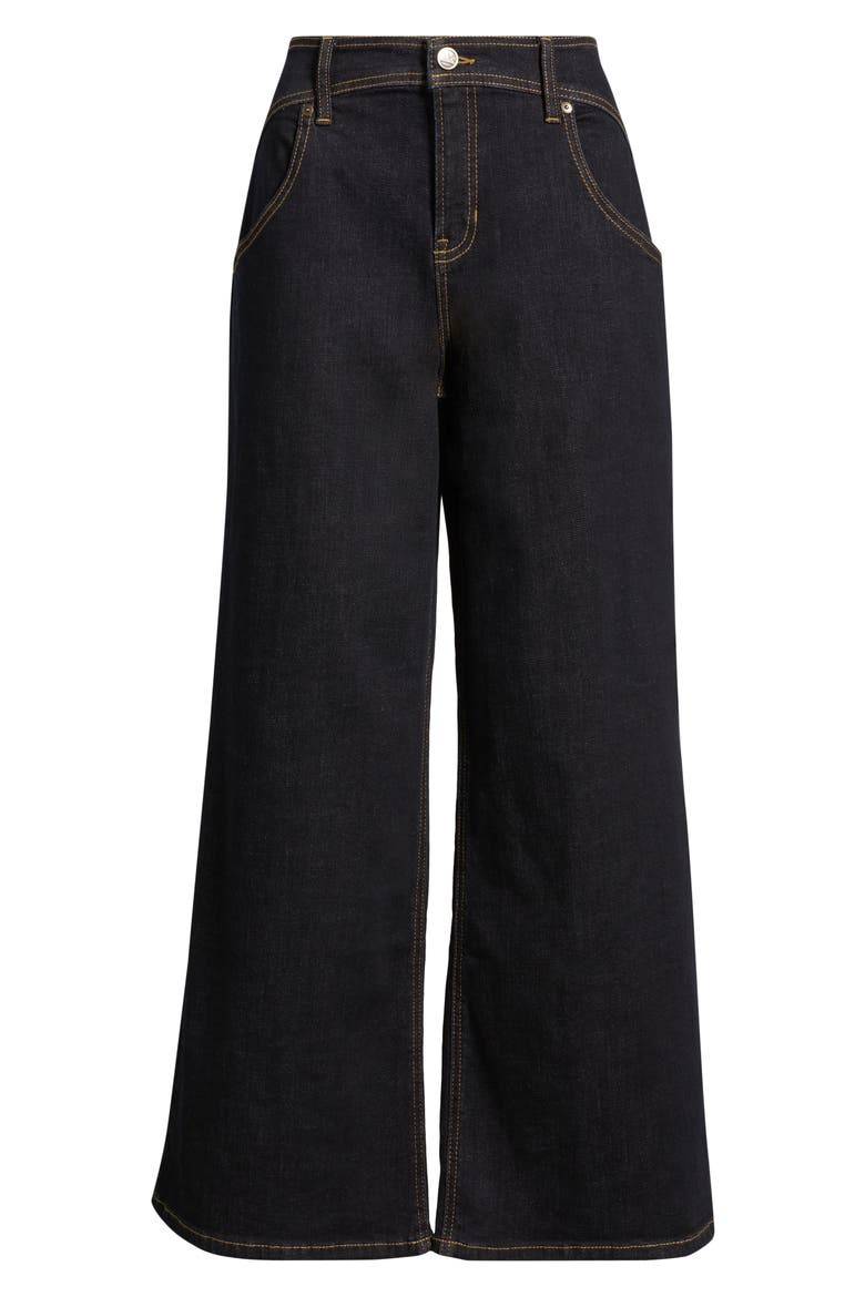 Curve Yoke Wide Leg Ankle Jeans, Alternate, color, INDIGO