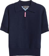 G/FORE Merino Wool Blend Short Sleeve Quarter Zip Golf Sweater