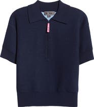 G/FORE Merino Wool Blend Short Sleeve Quarter Zip Golf Sweater