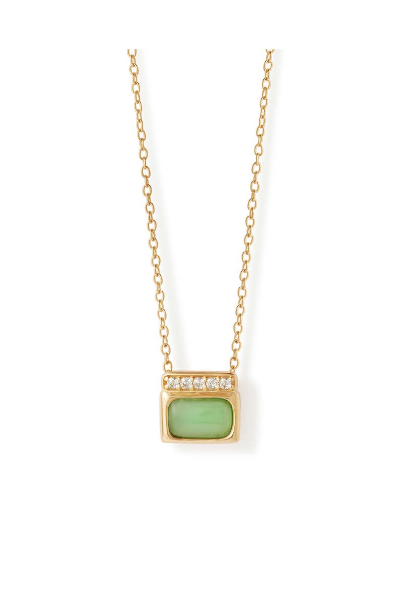 Gold Aurora Ridge Green Chalcedony Necklace, Main, color, Gold