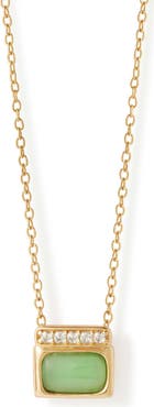 Astley Clarke Gold Aurora Ridge Green Chalcedony Necklace
