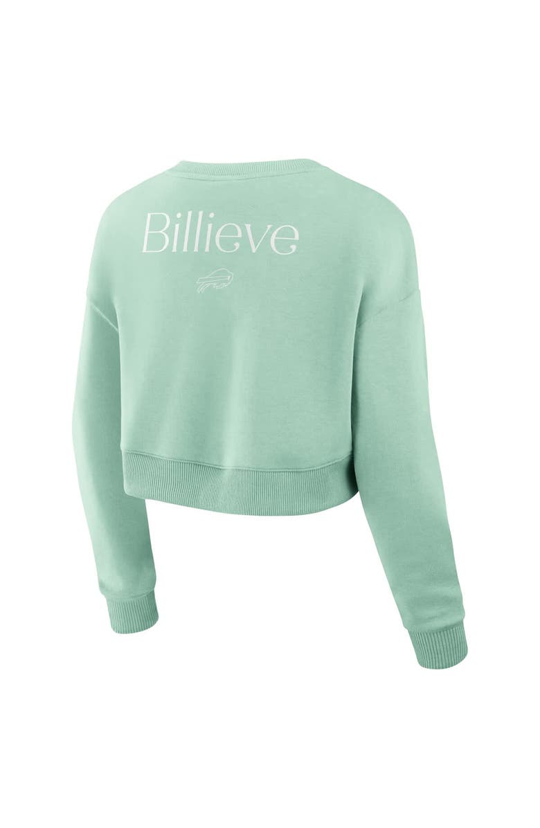 FANATICS Women's Fanatics Mint Buffalo Bills Studio Tri-Blend Cropped Pullover Sweatshirt, Alternate, color, Mint